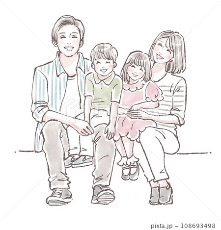 幸せな家族のイラスト素材 108693498