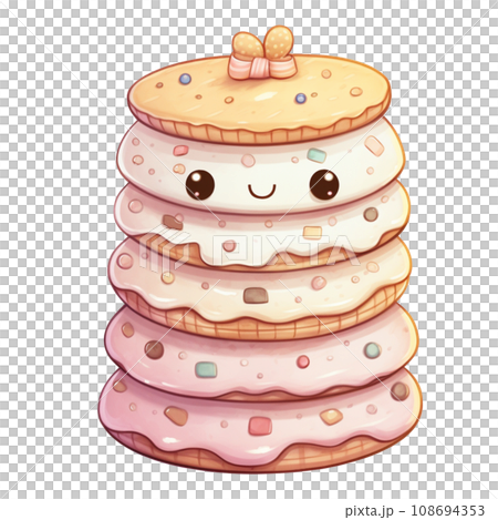 Ice cream cone green and red color for Christmas festival on transparent background 108694353