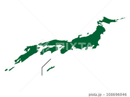 斜め上から見た日本地図001 108696046