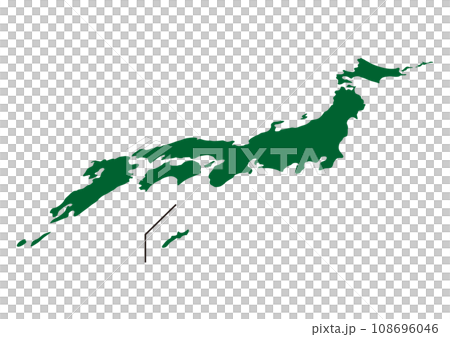 斜め上から見た日本地図001 108696046