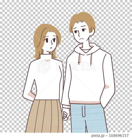 Men and women who are worried Men and women who are worried 108696157