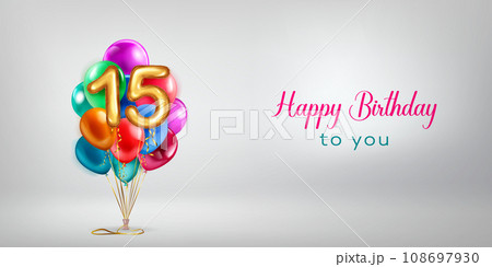 Festive birthday illustration with balloons Festive birthday illustration with balloons 108697930