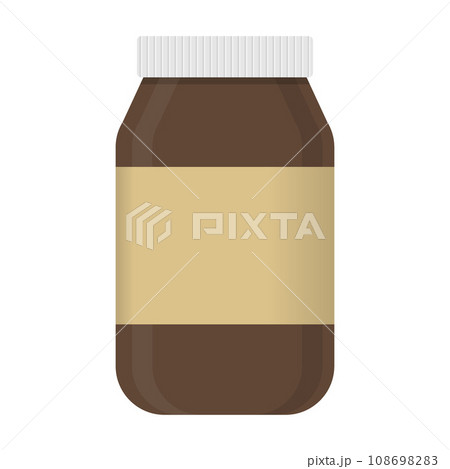 Brown medicine pill bottle isolated on white background. 108698283