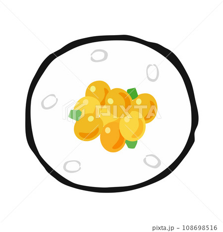細巻き寿司の断面イラスト(納豆巻き) 細巻き寿司の断面イラスト(納豆巻き) 108698516
