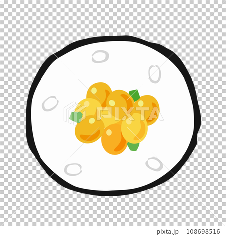 細巻き寿司の断面イラスト(納豆巻き) 細巻き寿司の断面イラスト(納豆巻き) 108698516