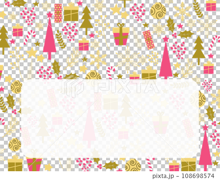 Christmas card 2 designed with Christmas ornaments and snowflakes Christmas card 2 designed with Christmas ornaments and snowflakes 108698574