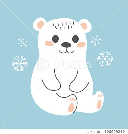 Polar Bear Blue Winter Background Illustration Polar Bear Blue Winter Background Illustration 108699210