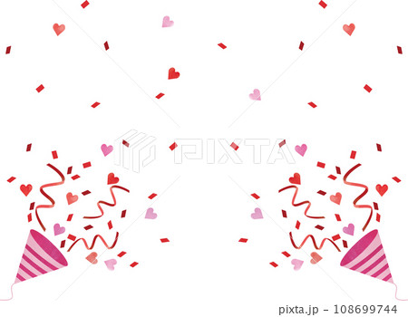 バレンタインイメージのクラッカーのフレーム バレンタインイメージのクラッカーのフレーム 108699744