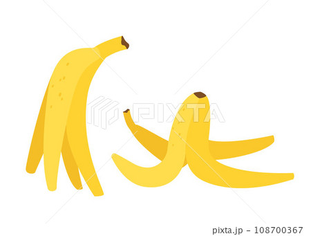 Banana peel. Organic trash. Waste. Trash sorting, recycling. Vector illustration. Banana peel. Organic trash. Waste. Trash sorting, recycling. Vector illustration. 108700367