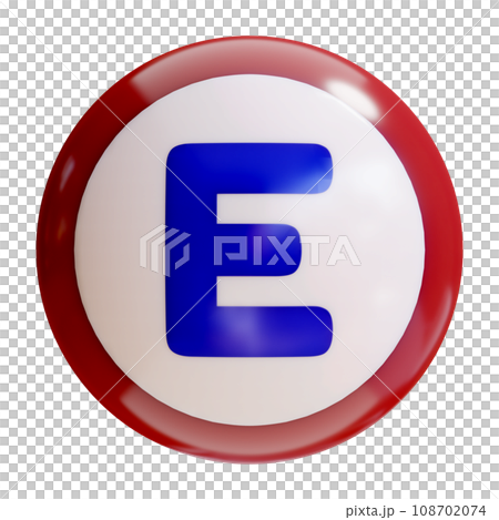 ビンゴボールに書かれたアルファベット　E 108702074