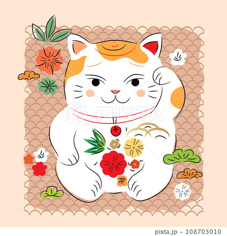 Maneki-neko print 7 108703010