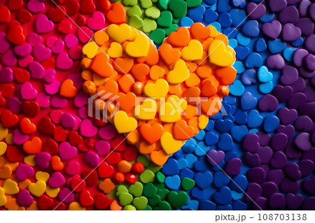 Valentines day, multicolor rainbow abstract heart design 108703138