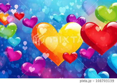 Valentines day, multicolor rainbow abstract heart design Valentines day, multicolor rainbow abstract heart design 108703139