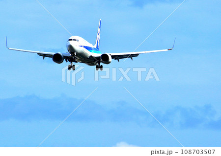 大阪国際空港 ANA 飛行機 着陸態勢 千里川尻 大阪国際空港 ANA 飛行機 着陸態勢 千里川尻 108703507