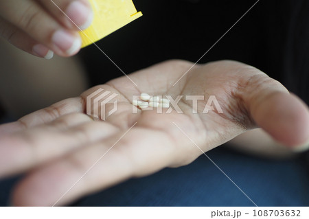artificial sweetener on hand closeup artificial sweetener on hand closeup 108703632