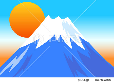 朝日が昇る富士山 108703860