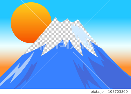 朝日が昇る富士山 108703860