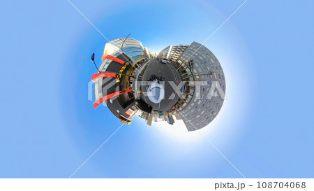 バイクで東京ツーリング 頭上からの360度カメラ撮影 バイクで東京ツーリング 頭上からの360度カメラ撮影 108704068