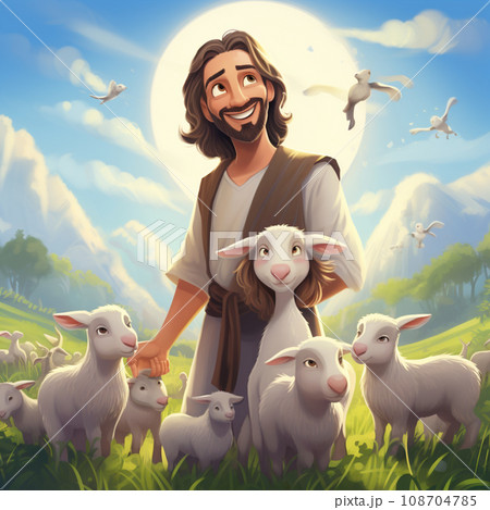 イエスと羊飼い 108704785