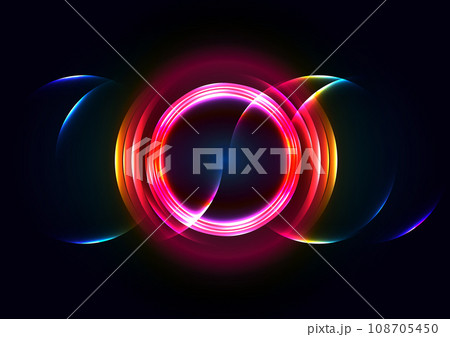 Abstract vector circle neon color modern concept background, Abstract circle light background concept, illustration vector design Abstract vector circle neon color modern concept background, Abstract circle light background concept, illustration vector design 108705450