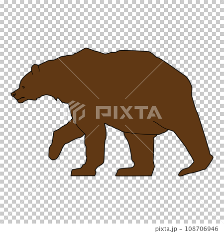 側身棕熊棕色的插圖 108706946