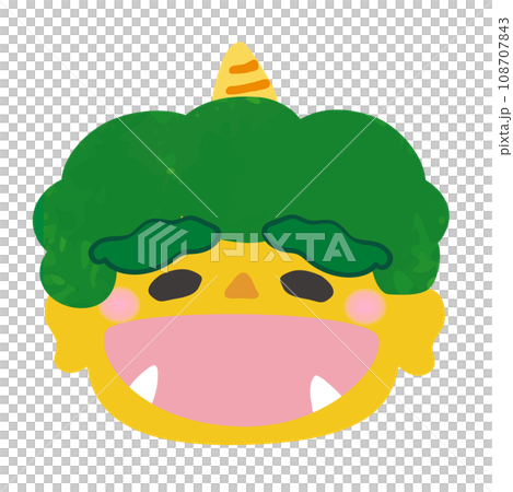 [Setsubun material] Laughing yellow demon face 108707843