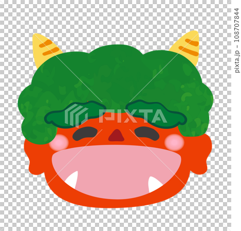 [Setsubun material] Laughing red demon face 108707844
