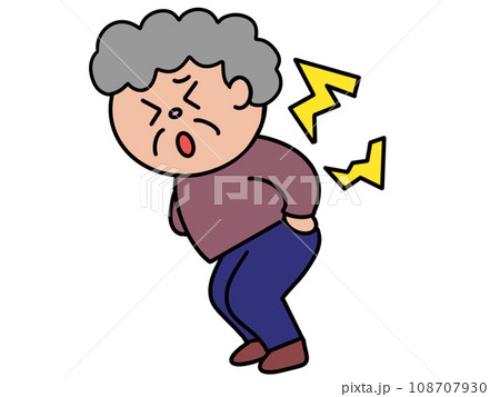 腰を痛めたおばあさん 腰を痛めたおばあさん 108707930