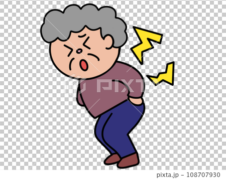 腰を痛めたおばあさん 腰を痛めたおばあさん 108707930