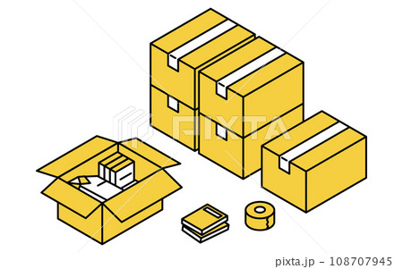 賃貸物件の部屋探し:引っ越しの準備、シンプルなアイソメトリック 賃貸物件の部屋探し:引っ越しの準備、シンプルなアイソメトリック 108707945