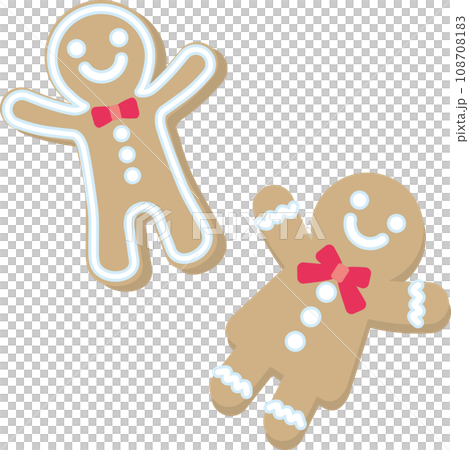Christmas pattern icon_Christmas sweets_gingerbread man_2 pieces 108708183