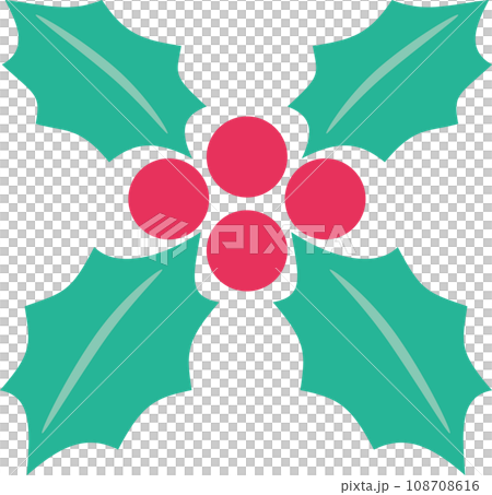 クリスマス模様アイコン_柊の実 108708616