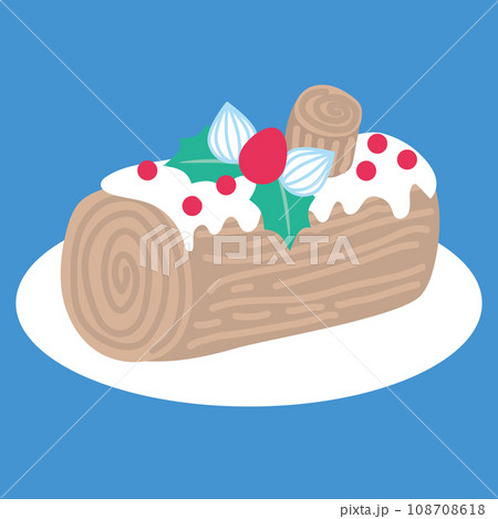 クリスマススイーツ_ブッシュドノエル_切り株クリスマスケーキ 108708618