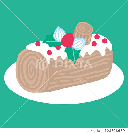 クリスマススイーツ_ブッシュドノエル_切り株クリスマスケーキ 108708620