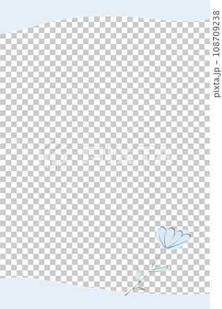 シンプルなフレームと手描きの花 - おしゃれなデザインの喪中はがき･寒中見舞いのテンプレート  108709238