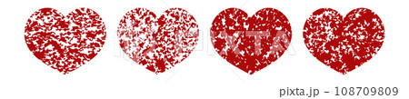 Grunge heart stamp red shape. Rubber texture Grunge heart stamp red shape. Rubber texture 108709809