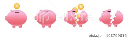 Broken piggy bank , money savings collapse 108709856
