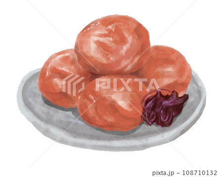 水彩の梅干01_2 108710132