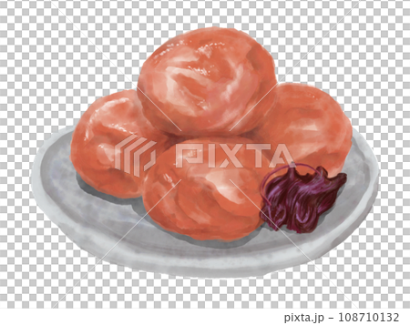 水彩の梅干01_2 108710132