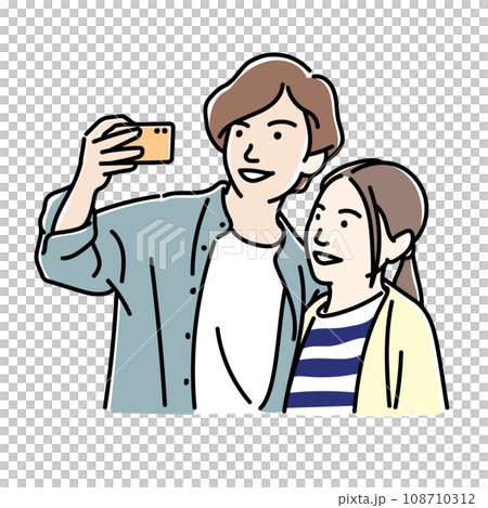 Couple taking a selfie Couple taking a selfie 108710312