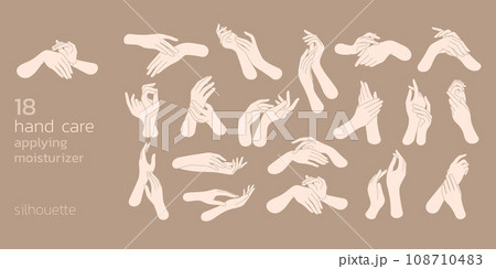 set of hand care applying moisturize filled outline icon set of hand care applying moisturize filled outline icon 108710483