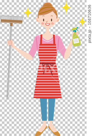 Housewife cleaning woman 108710636