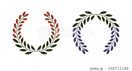 藤と萩の花札デザインフレーム 108711186