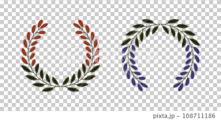 藤と萩の花札デザインフレーム 108711186