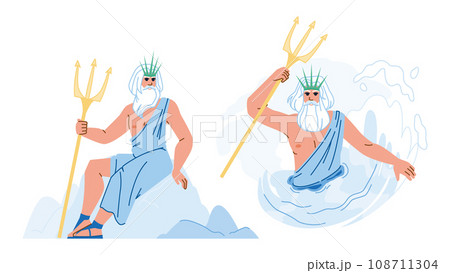 poseidon ancient vector 108711304