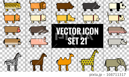 動物のキャラクターイラストセット 108711317