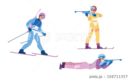 biathlon sport vector biathlon sport vector 108711357