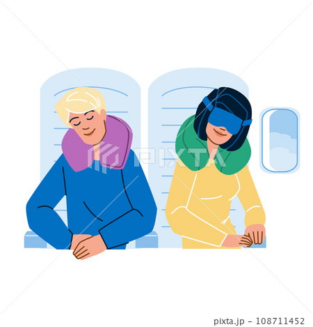 sleep in plane vector 108711452