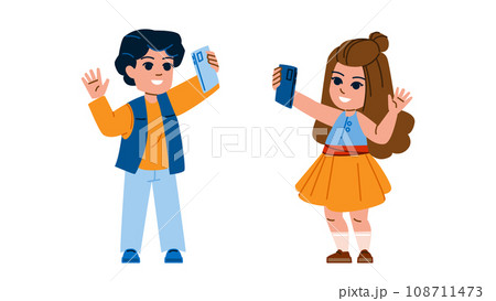kid communication phone vector 108711473