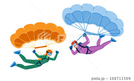 skydiver parachute vector 108711509